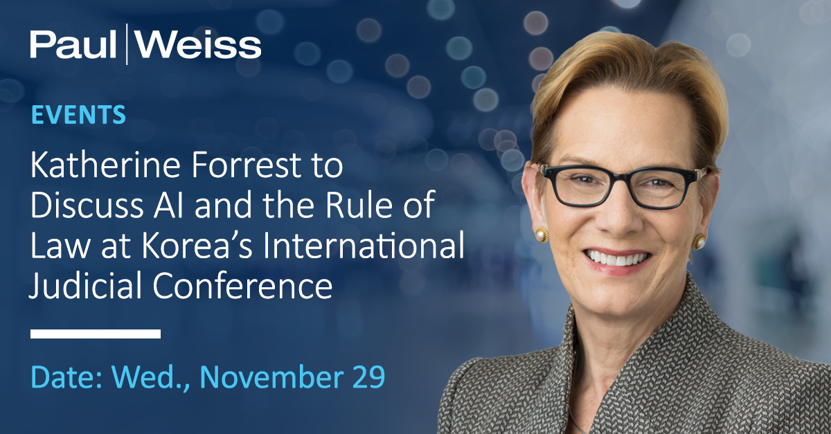 Katherine Forrest To Discuss AI And The Rule Of Law At Korea’s ...