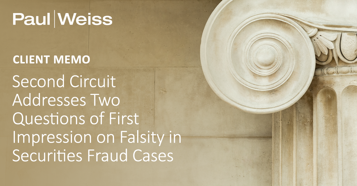 Second Circuit Addresses Two Questions of First Impression on 